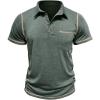 imageMens Casual Long Sleeve Polo Shirts Collared Button Cotton TShirt Classic Stylish Golf Shirt with PocketGreen315