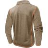 imageMens Casual Long Sleeve Polo Shirts Collared Button Cotton TShirt Classic Stylish Golf Shirt with PocketKhaki