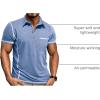 imageMens Casual Long Sleeve Polo Shirts Collared Button Cotton TShirt Classic Stylish Golf Shirt with PocketLightblue315