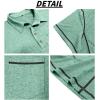 imageMens Casual Long Sleeve Polo Shirts Collared Button Cotton TShirt Classic Stylish Golf Shirt with PocketLightgreen315