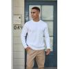 imageMens Crew Neck Pullover Sweaters Long Sleeve Casual Lightweight Sweaters Silm Fit Ribbed Textured Knit SweaterKhaki