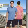 imageMens Golf Polo Shirt Moisture Wicking Dry Fit Performance Athletic Short Sleeve Striped Golf Shirts for MenAqua Navy Stripe