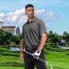 imageMens Golf Polo Shirt Moisture Wicking Dry Fit Performance Athletic Short Sleeve Striped Golf Shirts for MenBlack Stripe