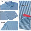 imageMens Golf Polo Shirt Moisture Wicking Dry Fit Performance Athletic Short Sleeve Striped Golf Shirts for MenBlue Denim Stripe
