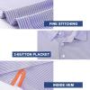 imageMens Golf Polo Shirt Moisture Wicking Dry Fit Performance Athletic Short Sleeve Striped Golf Shirts for MenBluishpurple Grey Stripe