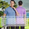 imageMens Golf Polo Shirt Moisture Wicking Dry Fit Performance Athletic Short Sleeve Striped Golf Shirts for MenCobalt Stripe
