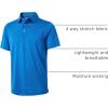 imageMens Golf Polo Shirt Moisture Wicking Dry Fit Performance Athletic Short Sleeve Striped Golf Shirts for MenCobalt Stripe