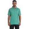 imageMens Golf Polo Shirt Moisture Wicking Dry Fit Performance Athletic Short Sleeve Striped Golf Shirts for MenGreen Stripe