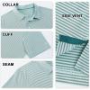 imageMens Golf Polo Shirt Moisture Wicking Dry Fit Performance Athletic Short Sleeve Striped Golf Shirts for MenGrey Enerald Stripe