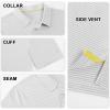 imageMens Golf Polo Shirt Moisture Wicking Dry Fit Performance Athletic Short Sleeve Striped Golf Shirts for MenGrey White Stripe