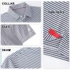 imageMens Golf Polo Shirt Moisture Wicking Dry Fit Performance Athletic Short Sleeve Striped Golf Shirts for MenNavy Stripe