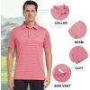 imageMens Golf Polo Shirt Moisture Wicking Dry Fit Performance Athletic Short Sleeve Striped Golf Shirts for MenOrange Rose Stripe