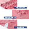 imageMens Golf Polo Shirt Moisture Wicking Dry Fit Performance Athletic Short Sleeve Striped Golf Shirts for MenOrange Rose Stripe