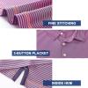 imageMens Golf Polo Shirt Moisture Wicking Dry Fit Performance Athletic Short Sleeve Striped Golf Shirts for MenPink Blue Stripe