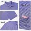 imageMens Golf Polo Shirt Moisture Wicking Dry Fit Performance Athletic Short Sleeve Striped Golf Shirts for MenPlum Blue Stripe