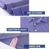 imageMens Golf Polo Shirt Moisture Wicking Dry Fit Performance Athletic Short Sleeve Striped Golf Shirts for MenPlum Blue Stripe