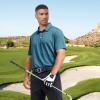 imageMens Golf Polo Shirt Moisture Wicking Dry Fit Performance Athletic Short Sleeve Striped Golf Shirts for MenTurquoise Stripe