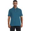 imageMens Golf Polo Shirt Moisture Wicking Dry Fit Performance Athletic Short Sleeve Striped Golf Shirts for MenTurquoise Stripe