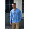 imageMens Henley Shirts Long Sleeve Casual Button Classic TShirt Cotton Stylish Basic Pullover Soft TeesKhaki