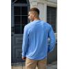 imageMens Henley Shirts Long Sleeve Casual Button Classic TShirt Cotton Stylish Basic Pullover Soft TeesLightblue