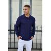 imageMens Knit Polo Shirts Long Sleeve Casual Classic Polo Shirt Collared Ribbed Textured Pullover SweaterWhite