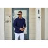 imageMens Knit Polo Shirts Long Sleeve Casual Classic Polo Shirt Collared Ribbed Textured Pullover SweaterWhite