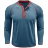 imageMens Long Sleeve Henley Shirts Casual Button TShirt Classic Cotton Lightweight Tees Stylish Pullover TopsBlue