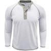 imageMens Long Sleeve Henley Shirts Casual Button TShirt Classic Cotton Lightweight Tees Stylish Pullover TopsWhite