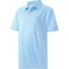 imageBoys Polo Shirts Short Sleeve Striped Performance Moisture Wicking Dry Fit Golf Shirts for Boys Youth KidsSky Blue Stripe