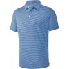 imageMens Golf Polo Shirt Moisture Wicking Dry Fit Performance Athletic Short Sleeve Striped Golf Shirts for MenBlue Denim Stripe