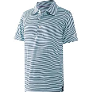imageBoys Polo Shirts Short Sleeve Striped Performance Moisture Wicking Dry Fit Golf Shirts for Boys Youth KidsAqua Navy Stripe
