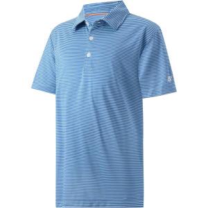 imageBoys Polo Shirts Short Sleeve Striped Performance Moisture Wicking Dry Fit Golf Shirts for Boys Youth KidsAqua Stripe