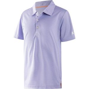 imageBoys Polo Shirts Short Sleeve Striped Performance Moisture Wicking Dry Fit Golf Shirts for Boys Youth KidsLavender White Stripe