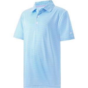 imageBoys Polo Shirts Short Sleeve Striped Performance Moisture Wicking Dry Fit Golf Shirts for Boys Youth KidsSky Blue Stripe