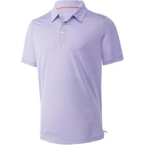 imageMens Golf Polo Shirt Moisture Wicking Dry Fit Performance Athletic Short Sleeve Striped Golf Shirts for MenBluishpurple Grey Stripe