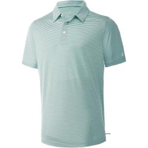 imageMens Golf Polo Shirt Moisture Wicking Dry Fit Performance Athletic Short Sleeve Striped Golf Shirts for MenGrey Enerald Stripe
