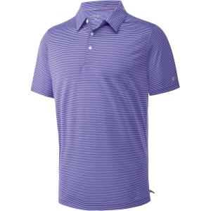 imageMens Golf Polo Shirt Moisture Wicking Dry Fit Performance Athletic Short Sleeve Striped Golf Shirts for MenPlum Blue Stripe