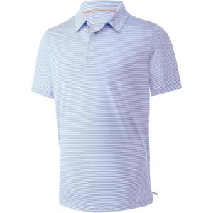 imageMens Golf Polo Shirt Moisture Wicking Dry Fit Performance Athletic Short Sleeve Striped Golf Shirts for MenYellow Stripe