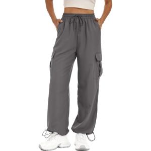 imageLzzidou Womens Hiking Pants Lightweight Waterproof Quick Dry Cargo Pants with 4 Pockets Travel Outdoor ClothesGrey