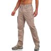 imageLzzidou Mens Tactical Cargo Pants Ripstop Lightweight Work Pants Water Resistant Outdoor Hiking Pants with Multi PocketsKhaki