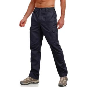 imageLzzidou Mens Tactical Cargo Pants Ripstop Lightweight Work Pants Water Resistant Outdoor Hiking Pants with Multi PocketsNavy