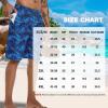 image:imageMens Swim Trunks 9 Board Shorts with Compression Liner Swimsuit Builtin Bathing Suit Quick Dry Swimwear Zipper PocketBlue Leaves