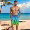 image:imageMens Swim Trunks 9 Board Shorts with Compression Liner Swimsuit Builtin Bathing Suit Quick Dry Swimwear Zipper PocketGradient Palm Tree