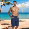 image:imageMens Swim Trunks 9 Board Shorts with Compression Liner Swimsuit Builtin Bathing Suit Quick Dry Swimwear Zipper PocketNavy
