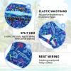 image:imageMens Swim Trunks 9 Board Shorts with Compression Liner Swimsuit Builtin Bathing Suit Quick Dry Swimwear Zipper PocketNeon Crocodile
