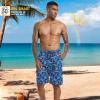 image:imageMens Swim Trunks 9 Board Shorts with Compression Liner Swimsuit Builtin Bathing Suit Quick Dry Swimwear Zipper PocketNeon Crocodile
