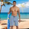 image:imageMens Swim Trunks 9 Board Shorts with Compression Liner Swimsuit Builtin Bathing Suit Quick Dry Swimwear Zipper PocketSilver Grey
