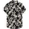 image:imageLzzidou Mens Hawaiian Shirt Short Sleeve Button Down Beach ShirtsBlack White Flower