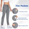 image:imageWomens Lightweight Cargo Joggers Quick Dry Hiking Pants UPF50 Athletic Workout Casual Outdoor Pants with Zipper PocketsGray