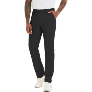 image:imageMens Slim Fit Golf Pants Lightweight Comfortable Dress Pants Slacks Trousers for Work amp Casual with Pockets 303234Black